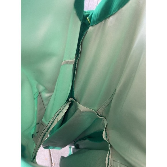 Vtg 50s Bubble Hem Cupcake Cocktail Dress Emerald Red Rose Accents Size 0 2 Prom - Picture 11 of 12